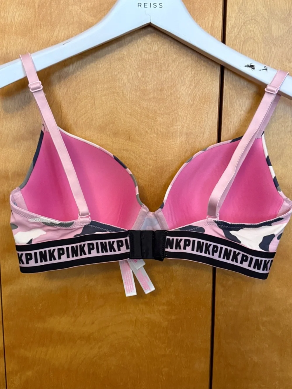 PINK Victoria's Secret Pink Camo Push-Up T-Shirt Bra Size 34 D